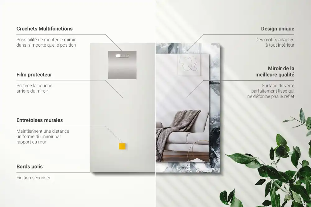 Rectangular mirror print Abstract painting composition