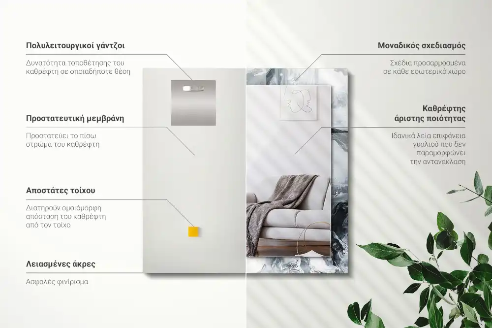 Rectangular mirror print Abstract painting composition