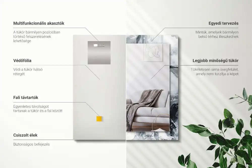 Rectangular mirror print Abstract painting composition