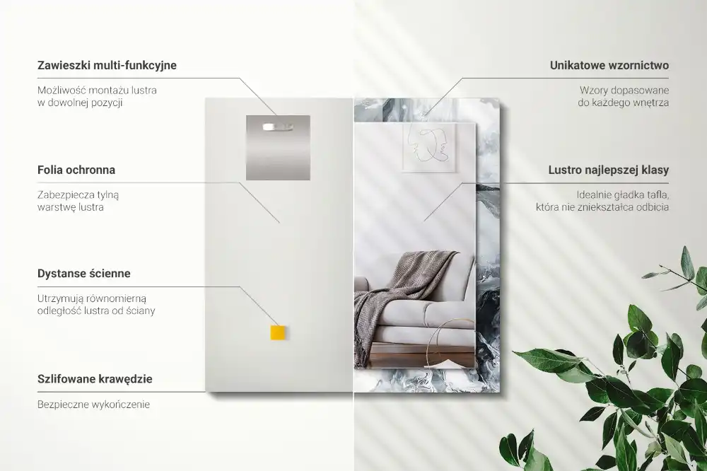 Rectangular mirror print Abstract painting composition