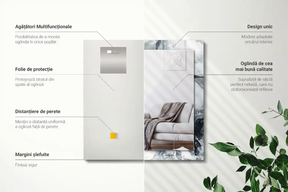 Rectangular mirror print Abstract painting composition