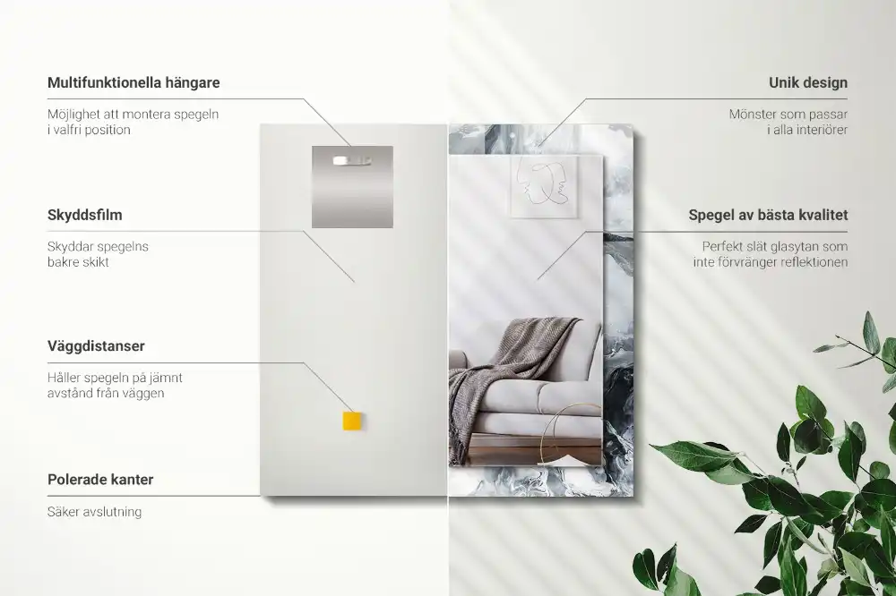 Rectangular mirror print Abstract painting composition