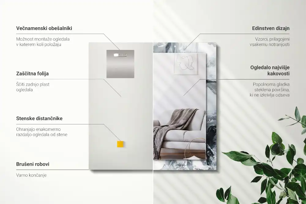 Rectangular mirror print Abstract painting composition