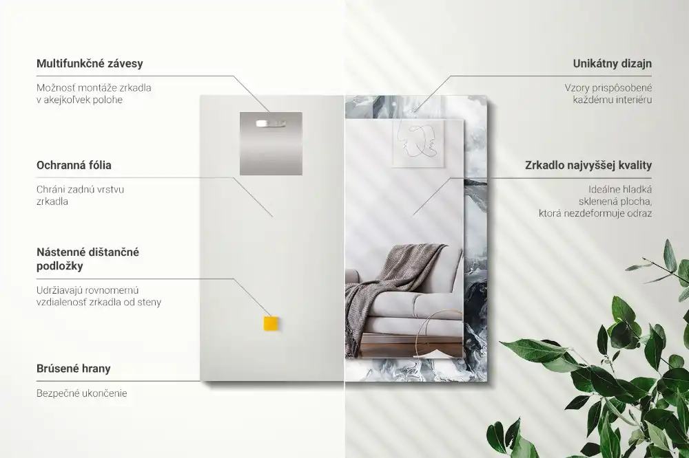 Rectangular mirror print Abstract painting composition