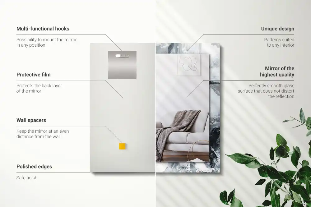 Rectangular mirror print Abstract painting composition