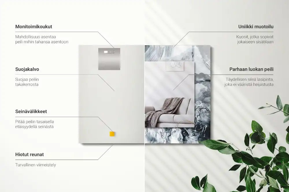 Rectangular mirror print Abstract painting composition