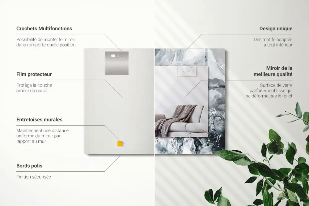 Rectangular mirror print Abstract painting composition