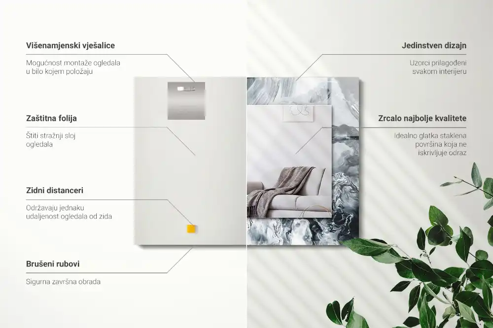 Rectangular mirror print Abstract painting composition