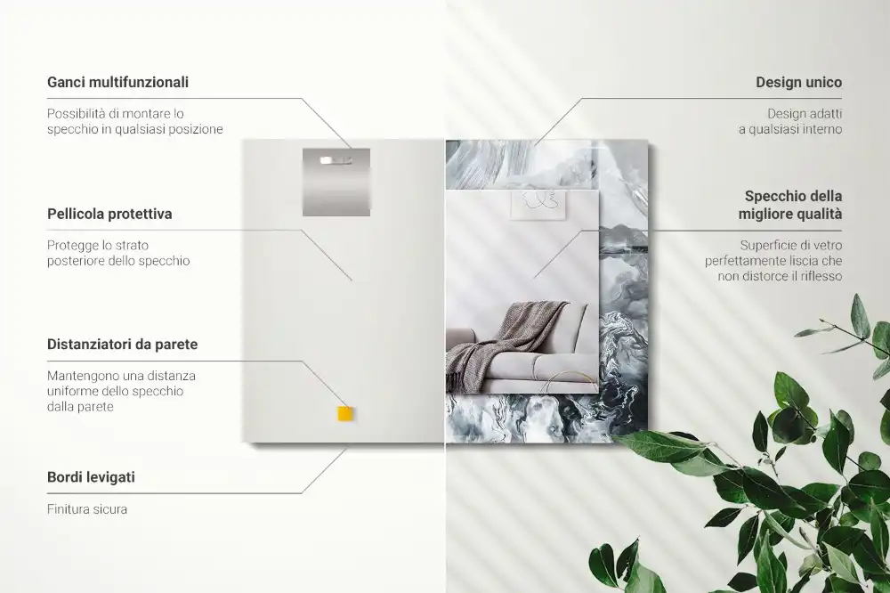 Rectangular mirror print Abstract painting composition