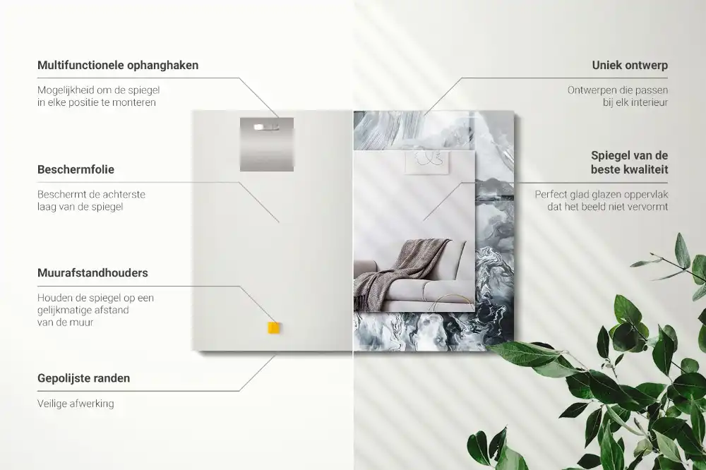 Rectangular mirror print Abstract painting composition