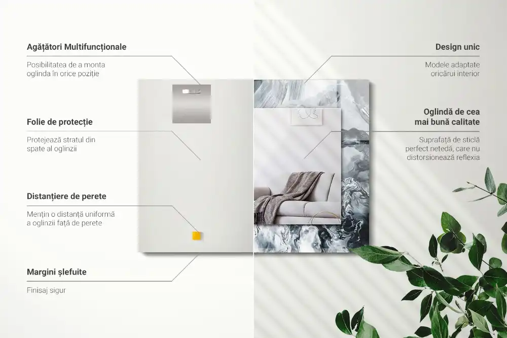 Rectangular mirror print Abstract painting composition