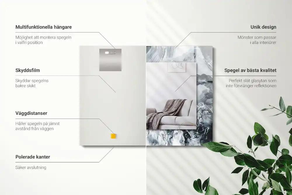 Rectangular mirror print Abstract painting composition