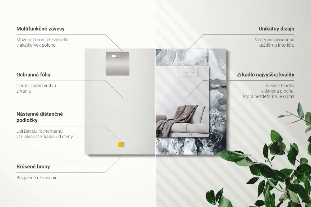 Rectangular mirror print Abstract painting composition