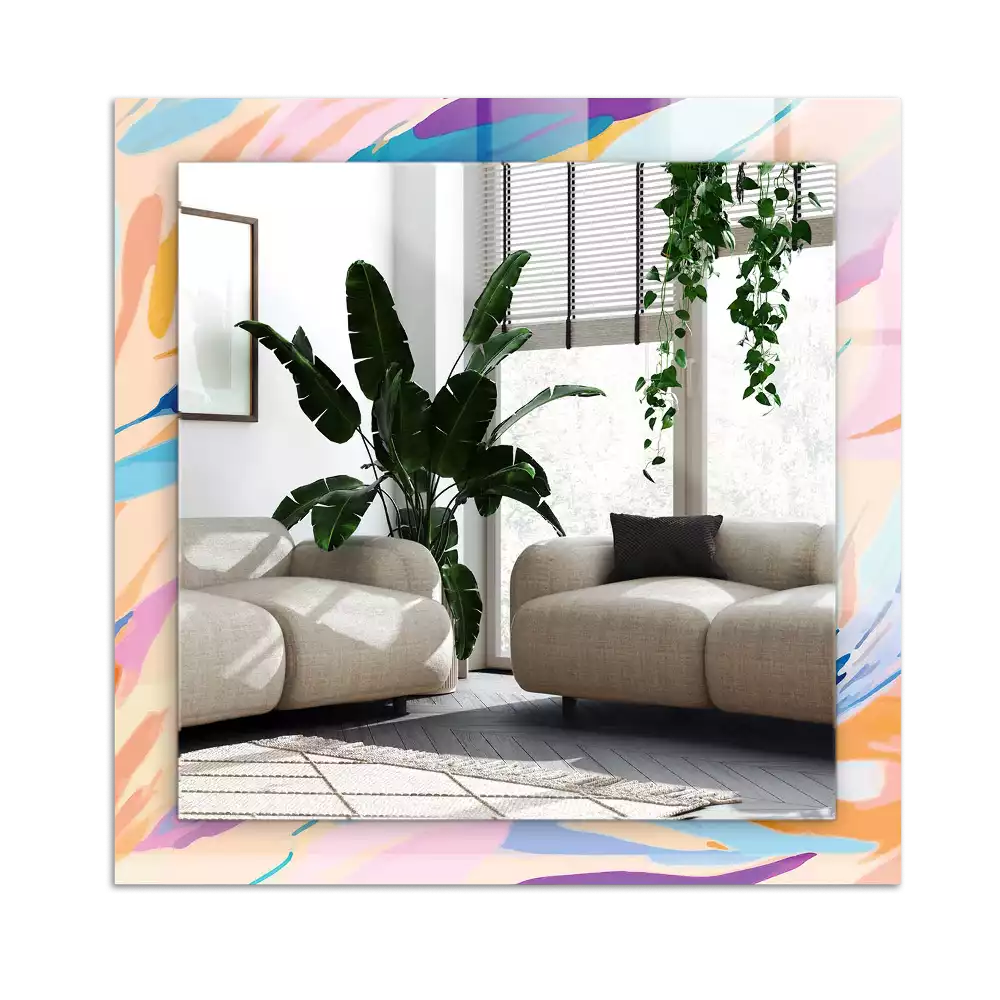 Rectangle decorative mirror Abstract colorful strokes