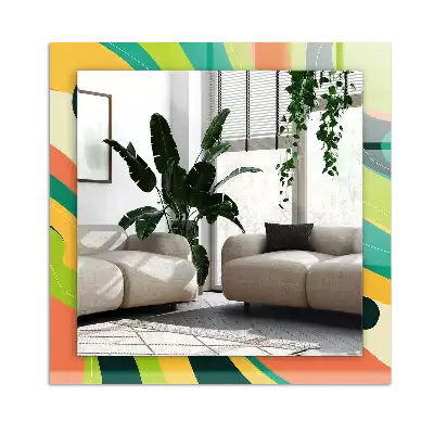 Rectangular wall mirror design Abstract colorful patterns