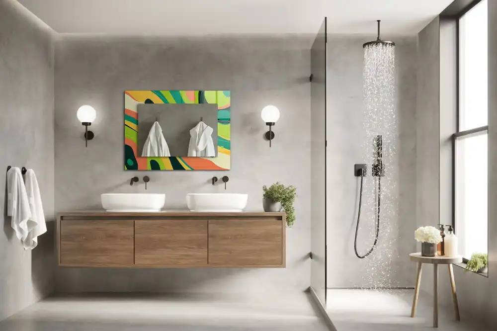 Rectangular wall mirror design Abstract colorful patterns