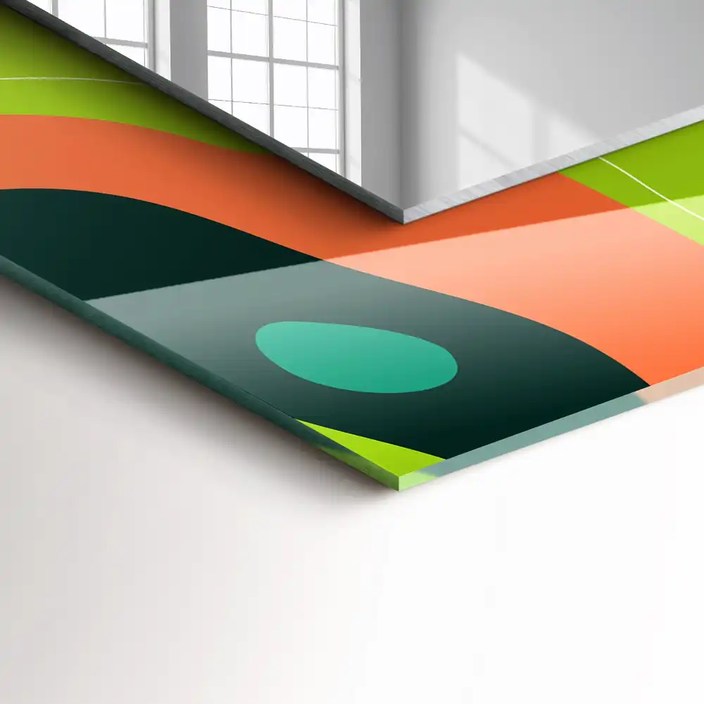 Rectangular wall mirror design Abstract colorful patterns