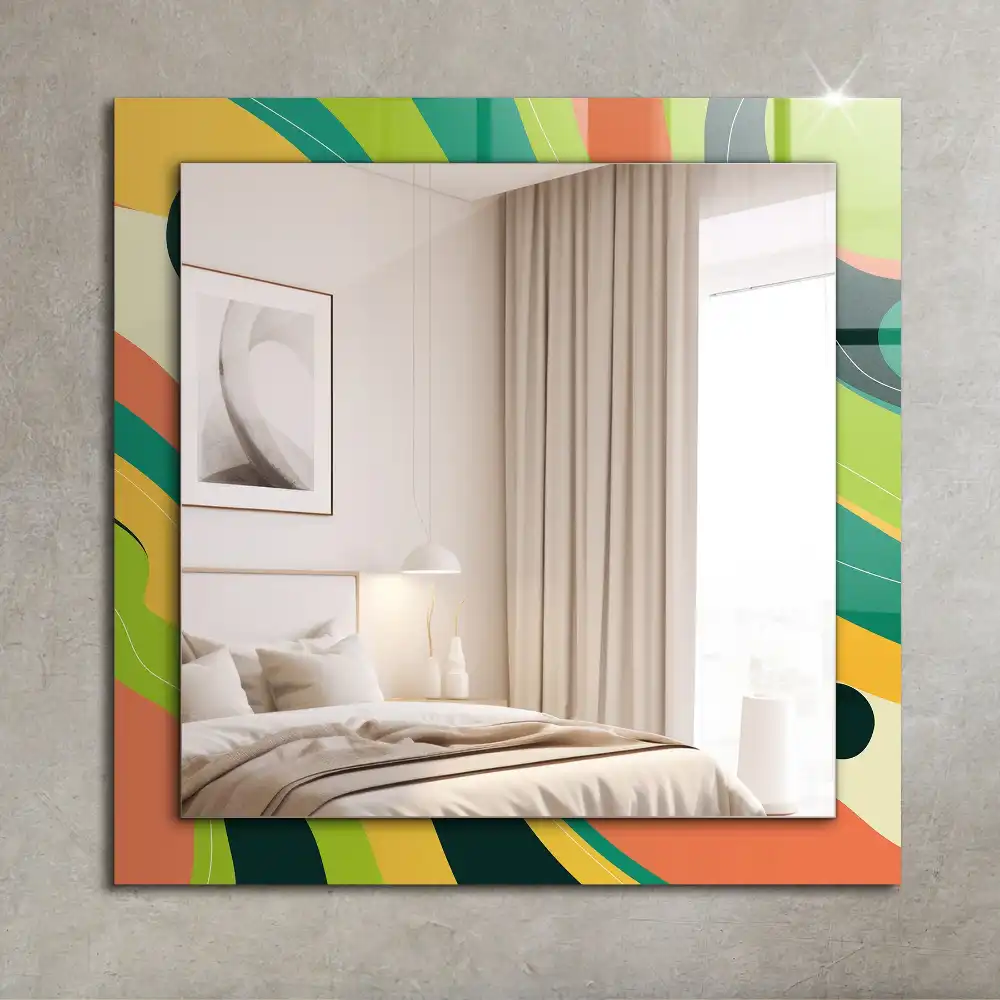 Rectangular wall mirror design Abstract colorful patterns
