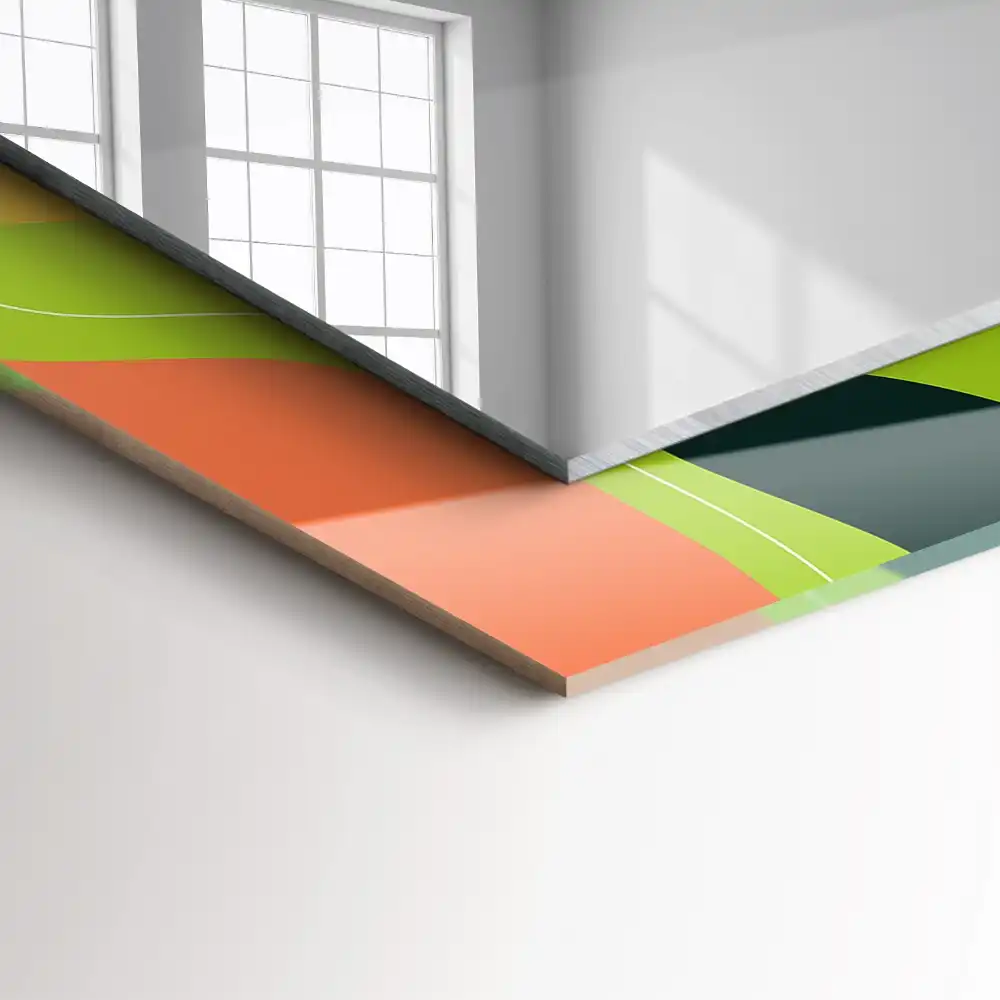 Rectangular wall mirror design Abstract colorful patterns