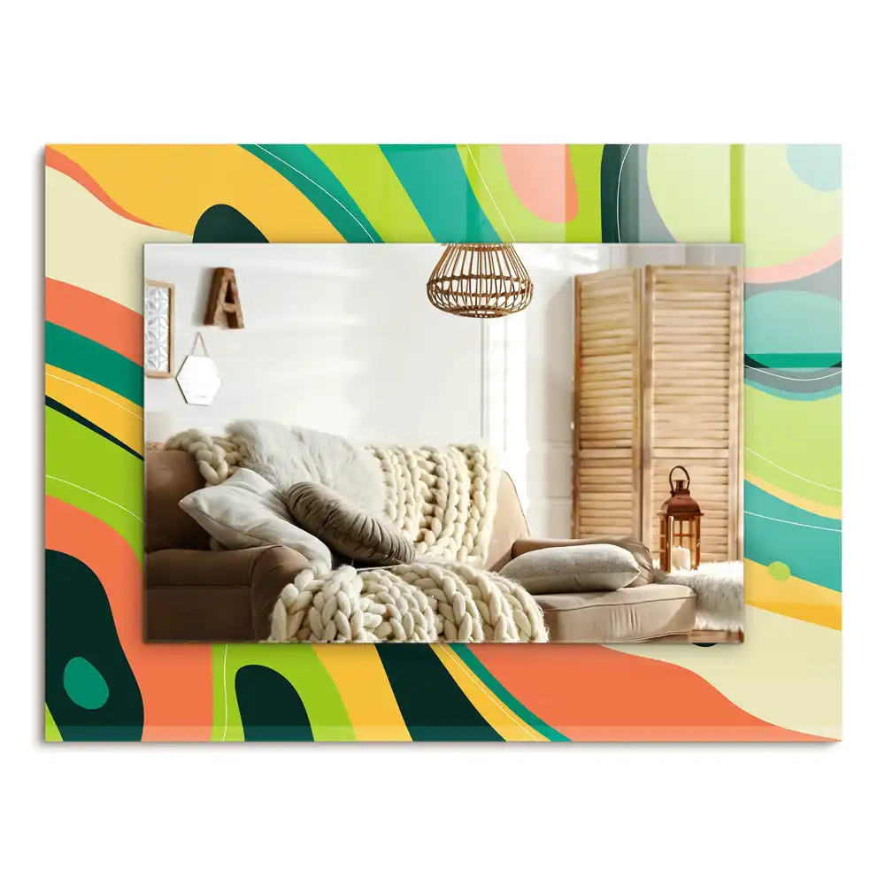 Rectangular wall mirror design Abstract colorful patterns