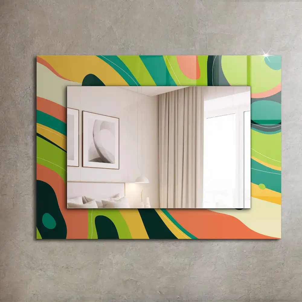 Rectangular wall mirror design Abstract colorful patterns