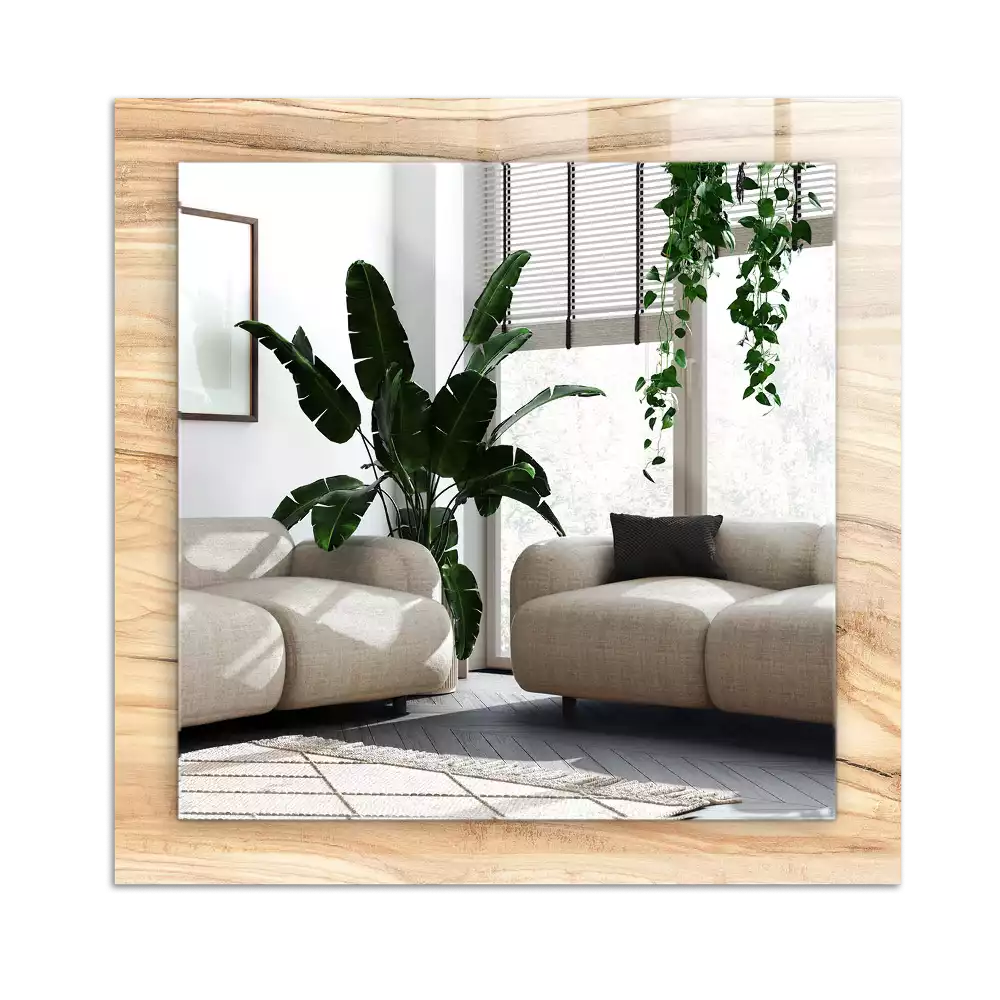 Rectangular decorative mirror Wood grain texture