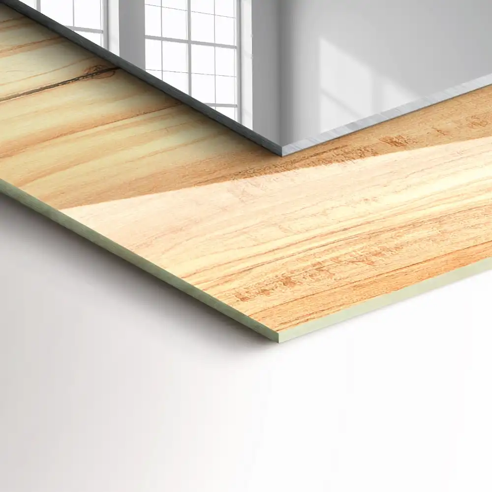 Rectangular decorative mirror Wood grain texture
