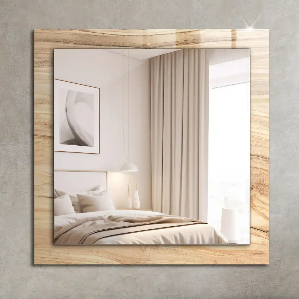Rectangular decorative mirror Wood grain texture