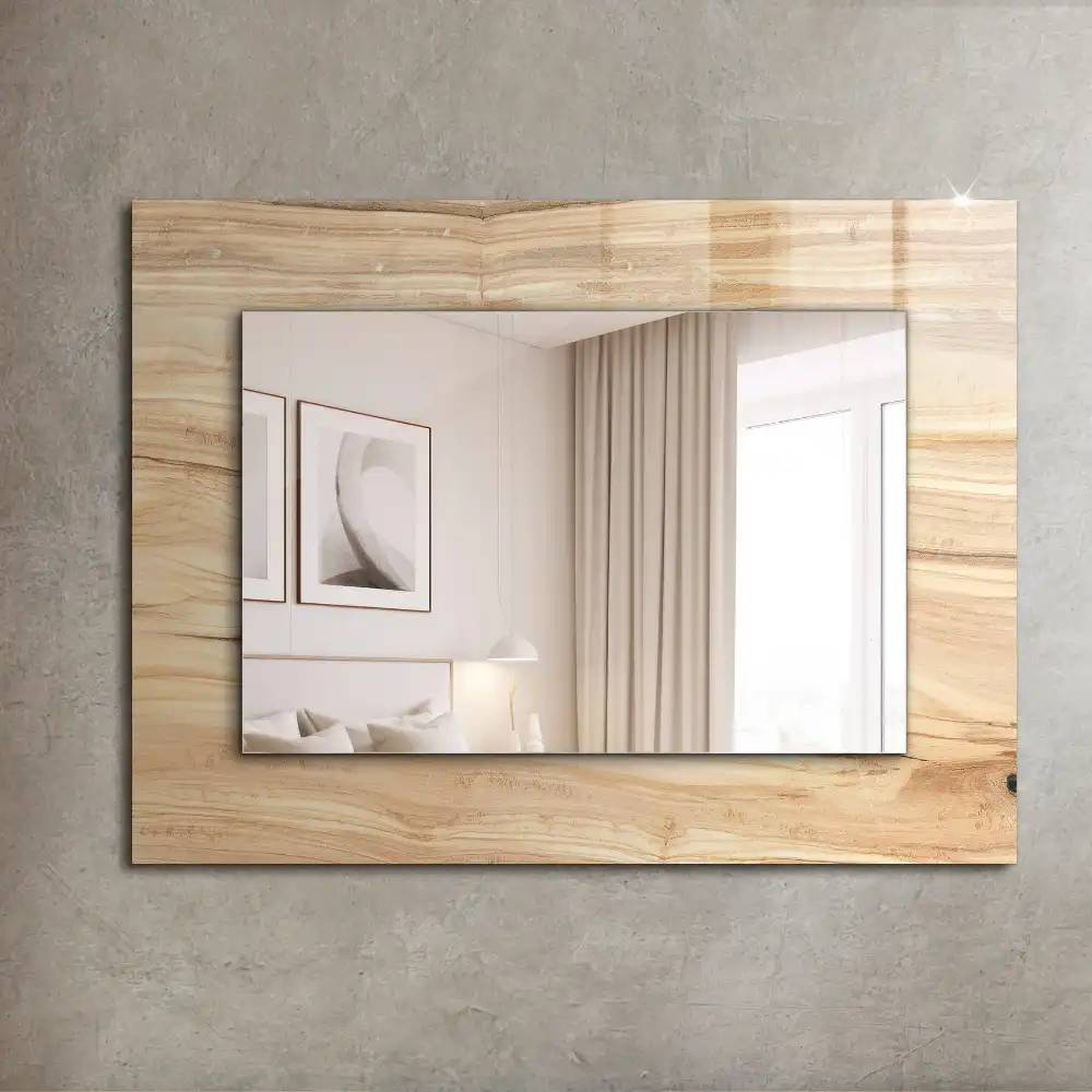 Rectangular decorative mirror Wood grain texture