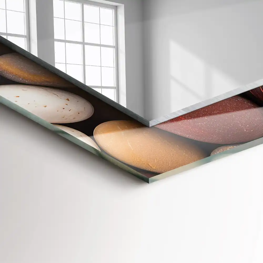 Rectangular mirror print Colored smooth stones