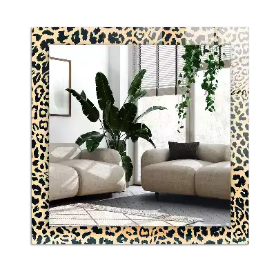 Rectangular wall mirror design Leopard's panther