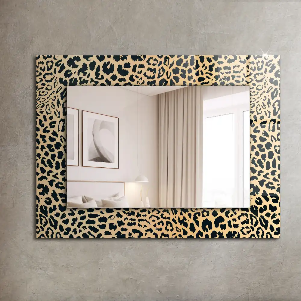 Rectangular wall mirror design Leopard's panther