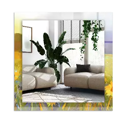 Rectangular decorative mirror Sunflower Field
