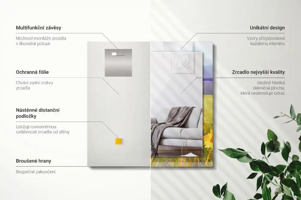 Rectangular decorative mirror Sunflower Field