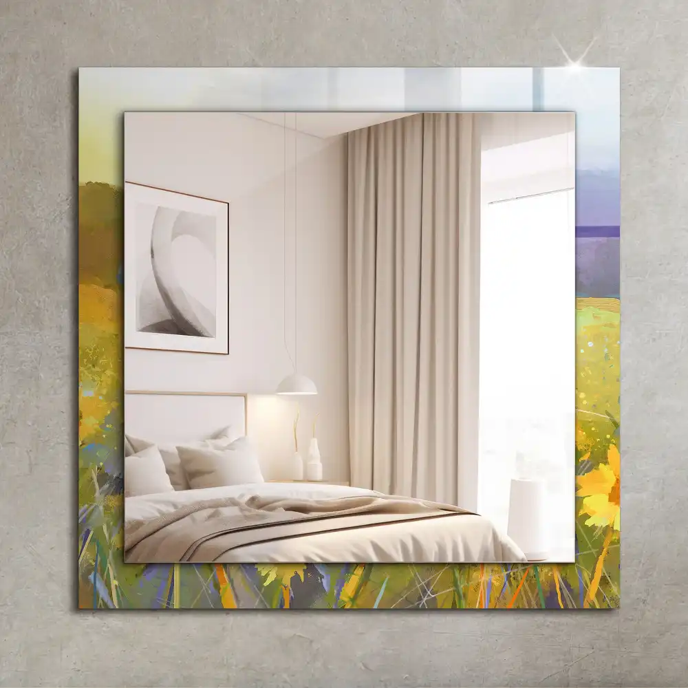 Rectangular decorative mirror Sunflower Field