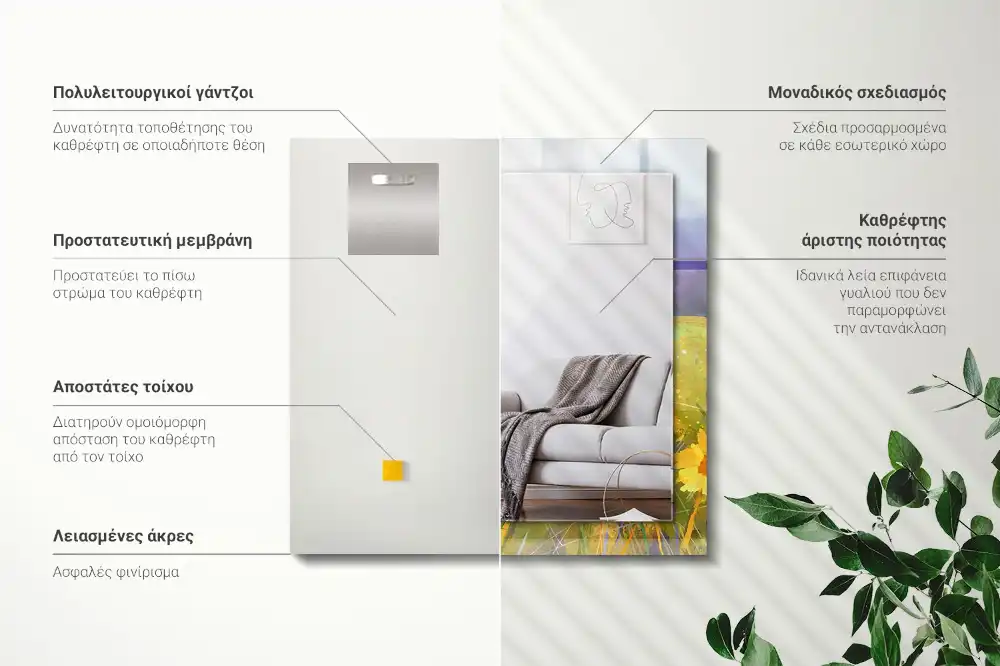 Rectangular decorative mirror Sunflower Field