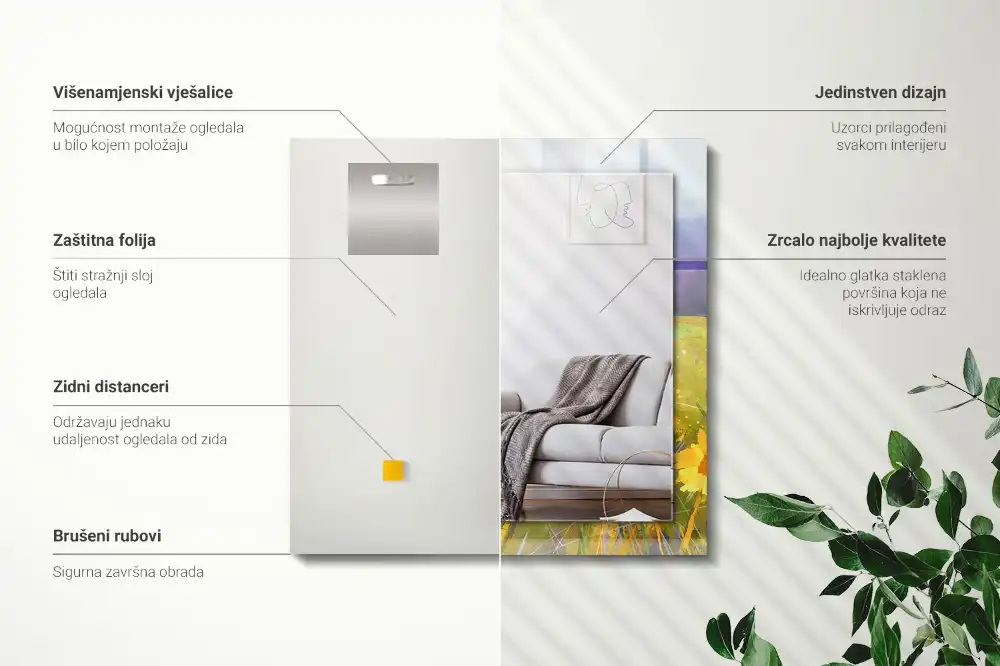 Rectangular decorative mirror Sunflower Field