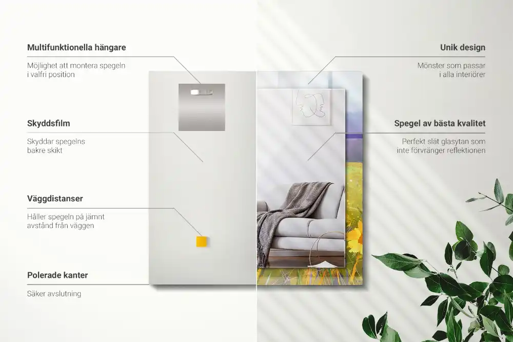 Rectangular decorative mirror Sunflower Field