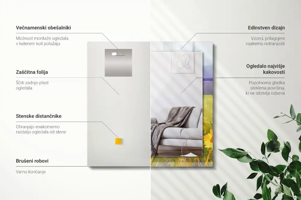 Rectangular decorative mirror Sunflower Field