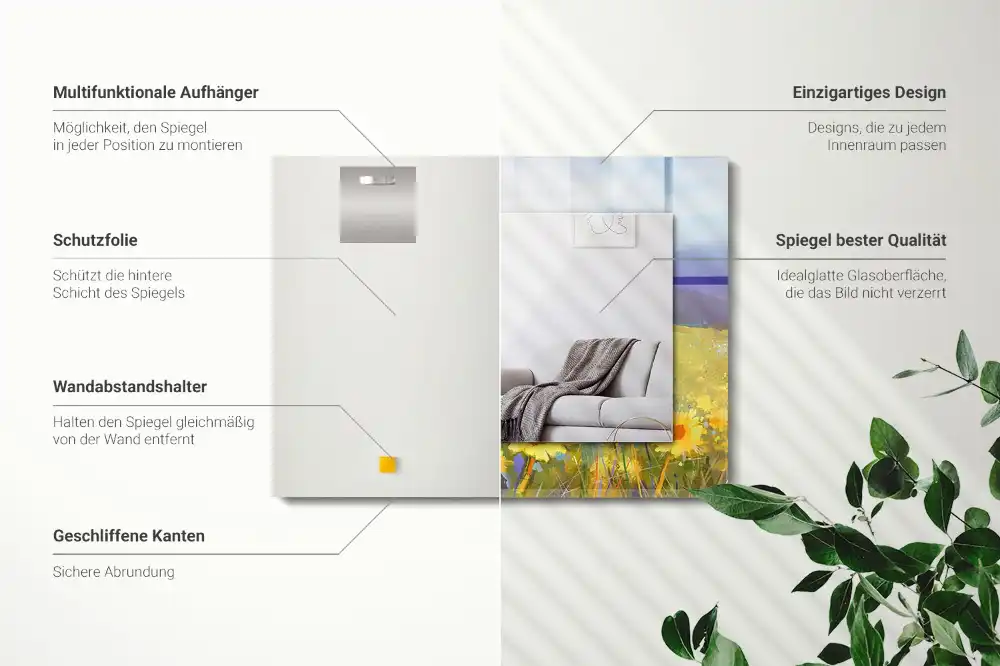 Rectangular decorative mirror Sunflower Field