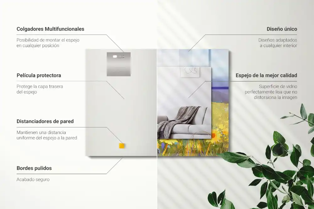 Rectangular decorative mirror Sunflower Field