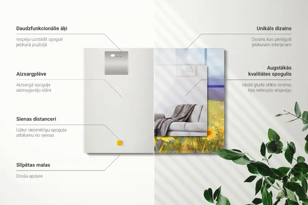 Rectangular decorative mirror Sunflower Field