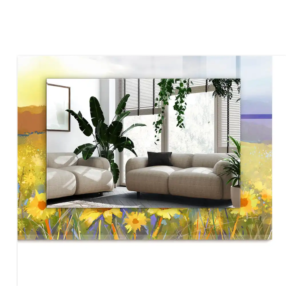 Rectangular decorative mirror Sunflower Field