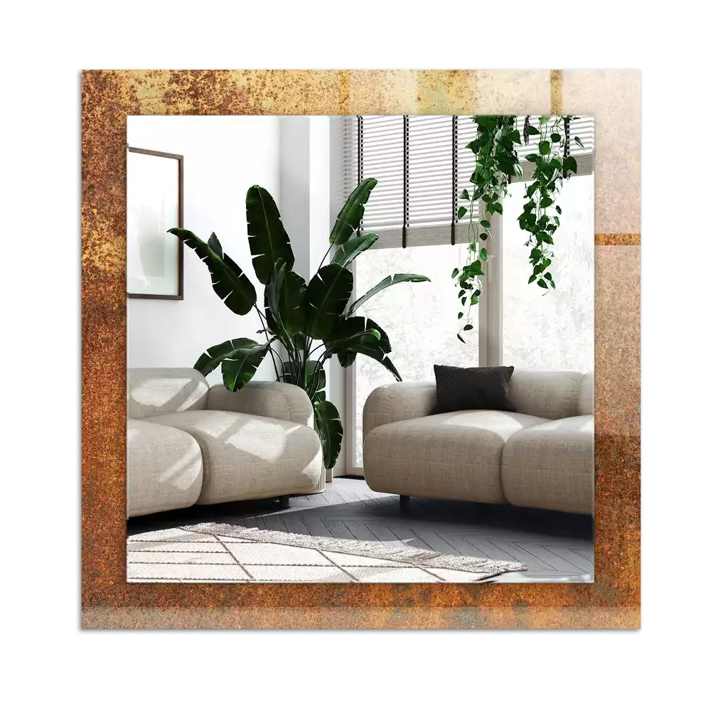Rectangular mirror print Fashionable Rust Sheet Metal
