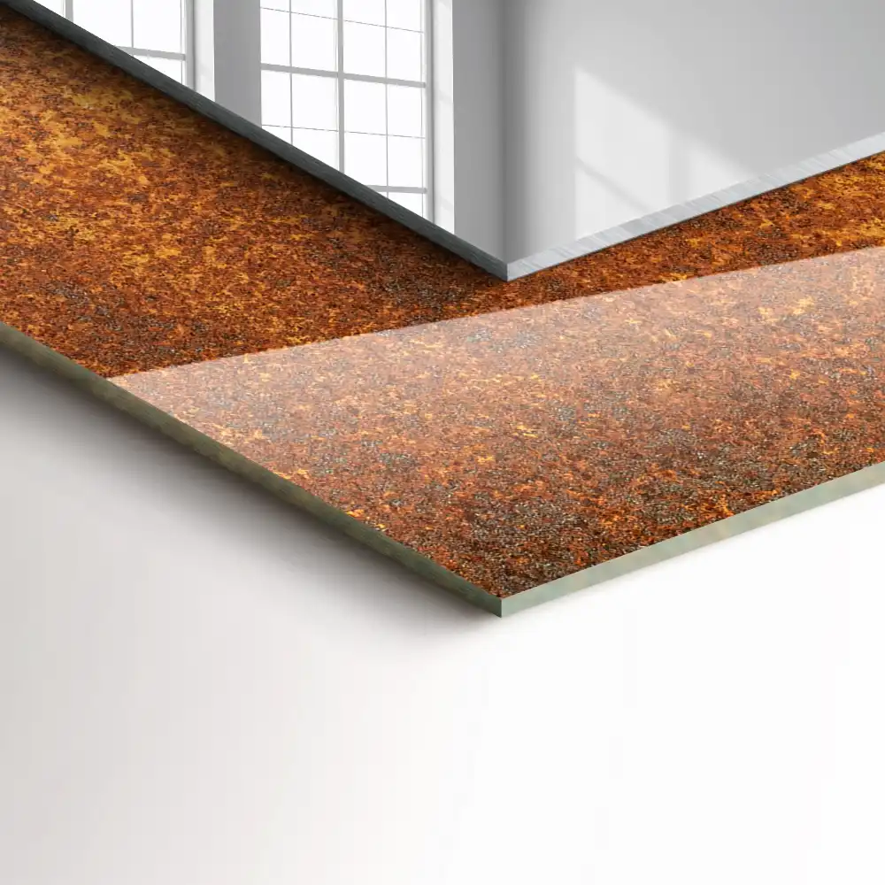 Rectangular mirror print Fashionable Rust Sheet Metal