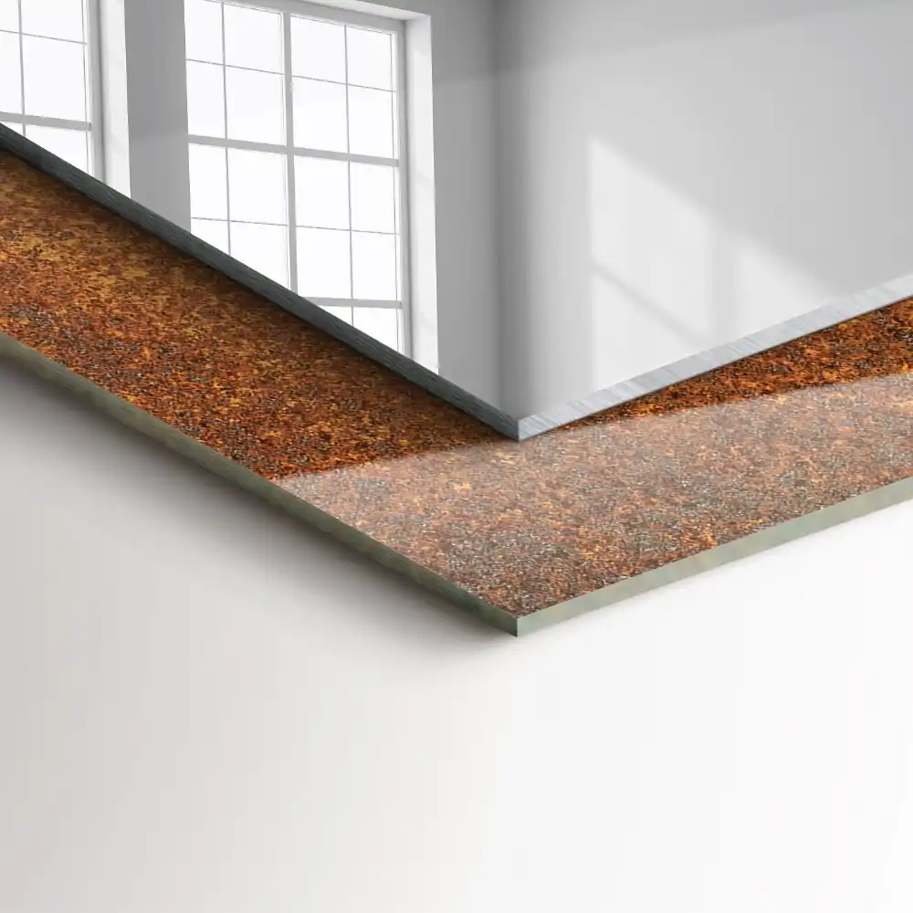 Rectangular mirror print Fashionable Rust Sheet Metal