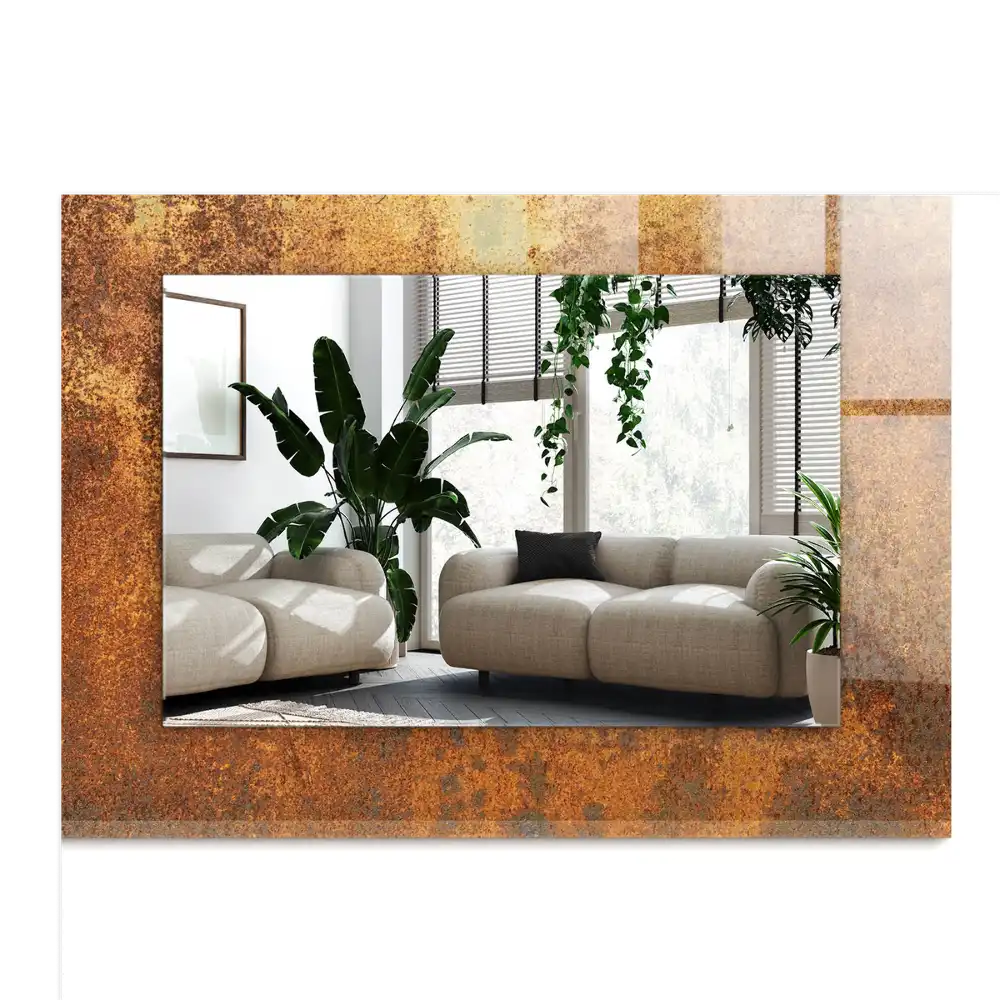 Rectangular mirror print Fashionable Rust Sheet Metal