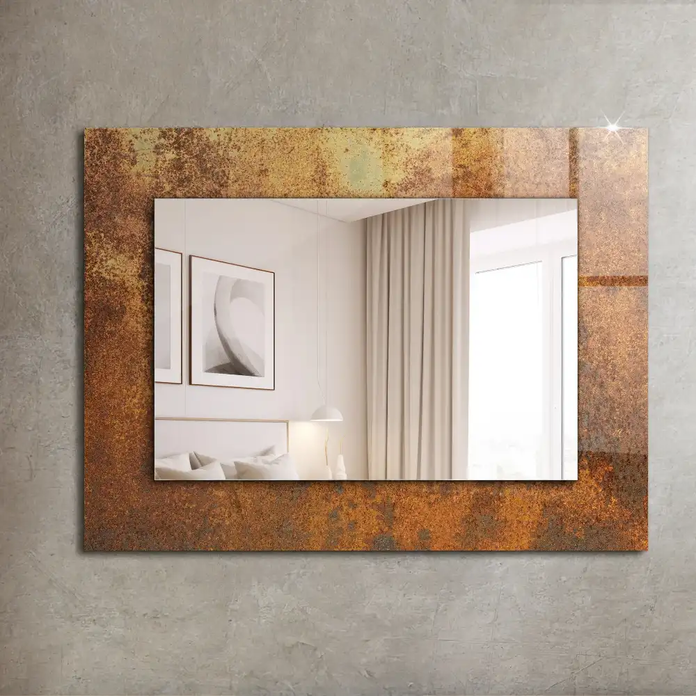 Rectangular mirror print Fashionable Rust Sheet Metal