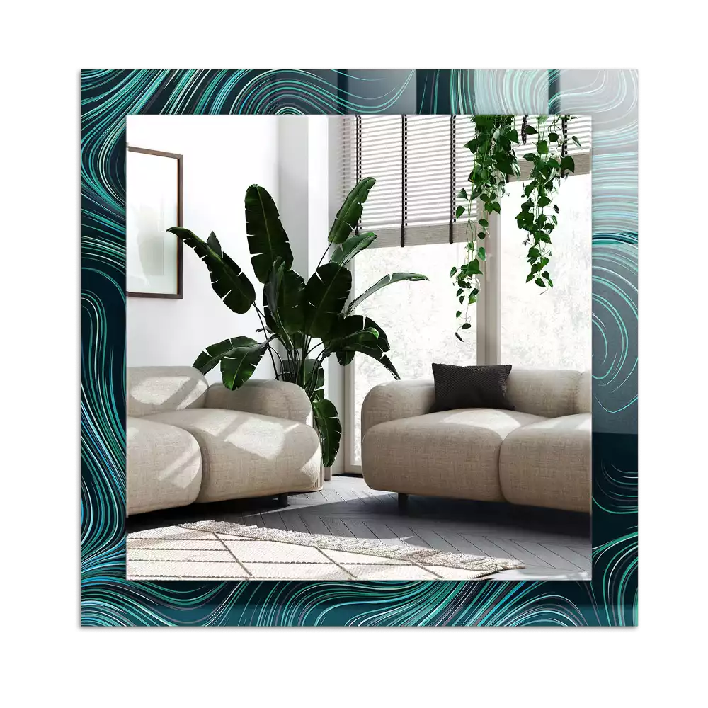 Rectangular wall mirror design Abstract lines patterns
