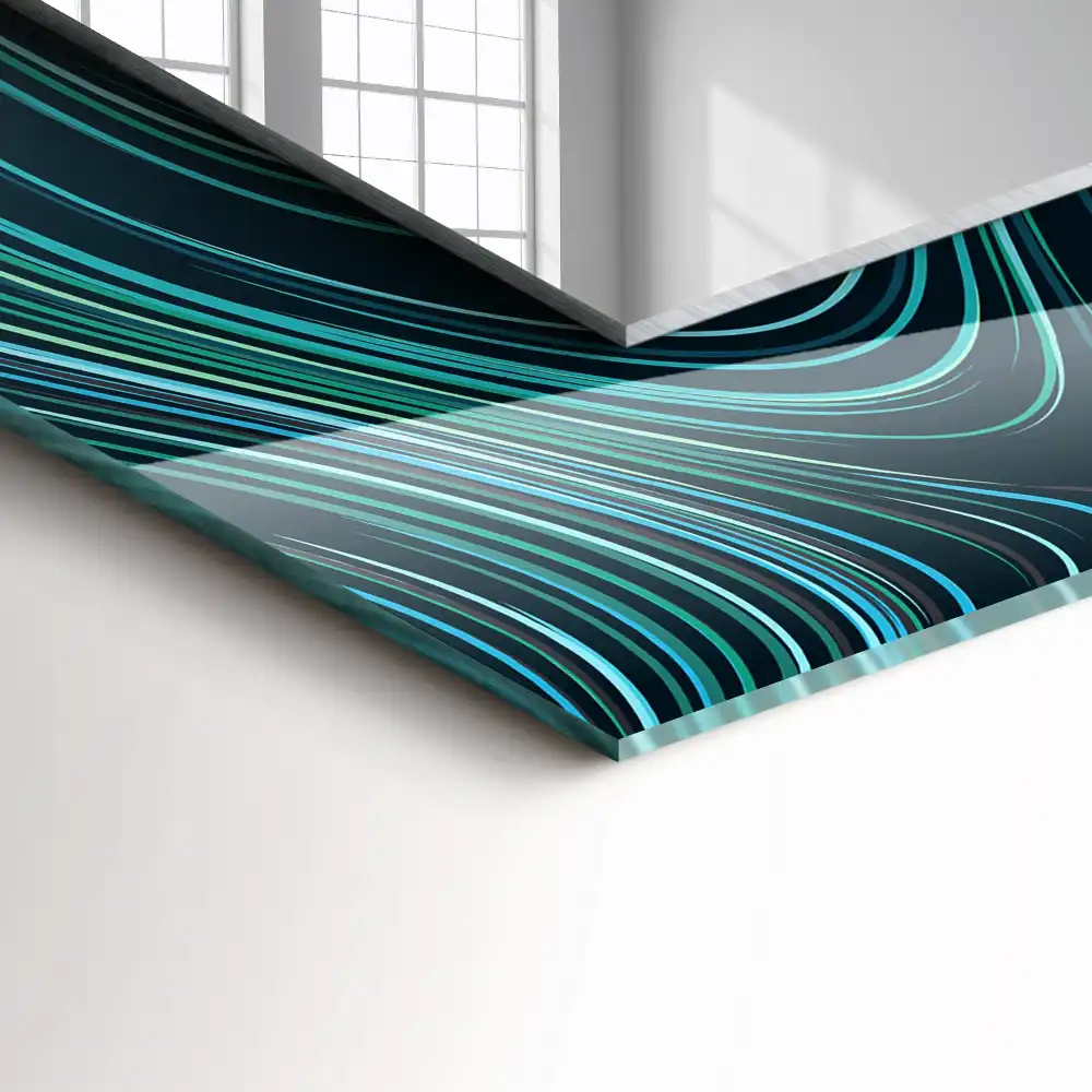 Rectangular wall mirror design Abstract lines patterns